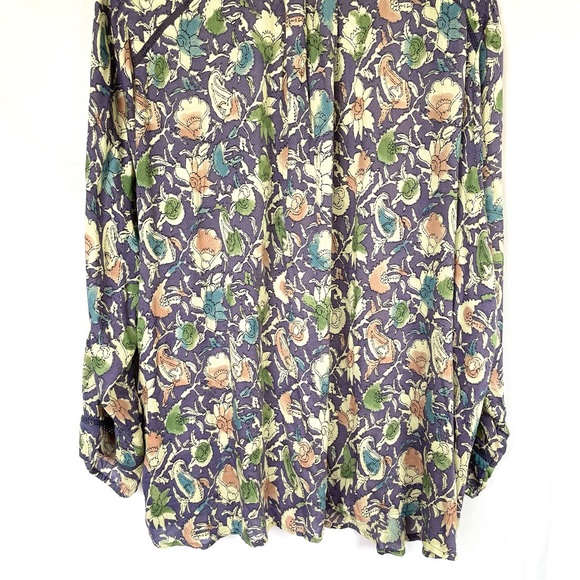 Lucky Brand Blouse Long Sleeve Floral Purple Lavender 3x Career Top - Picture 8 of 10